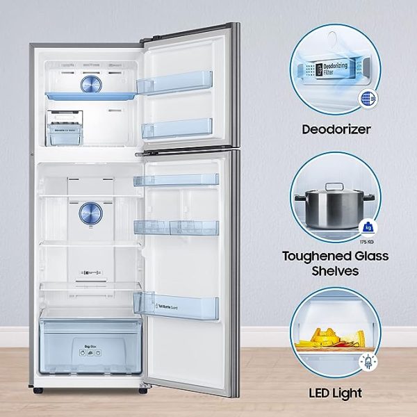 Samsung RT37C4521S8 345L 5 In 1 Convertible Double Door Refrigerator -Elegant Inox Steel